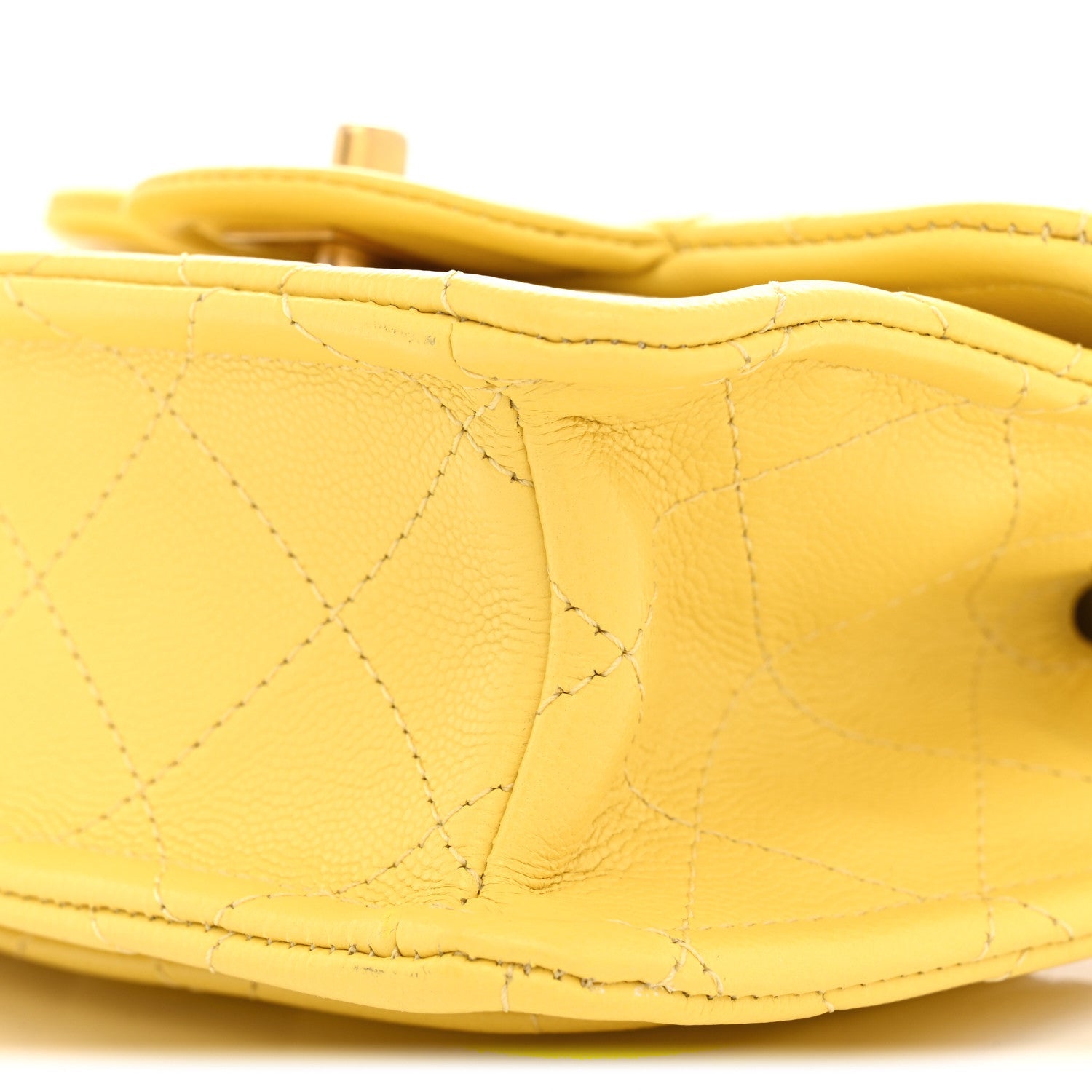 Caviar Quilted Mini Sweet Classic Flap Yellow