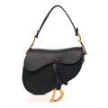 Grained Calfskin Saddle Bag Black