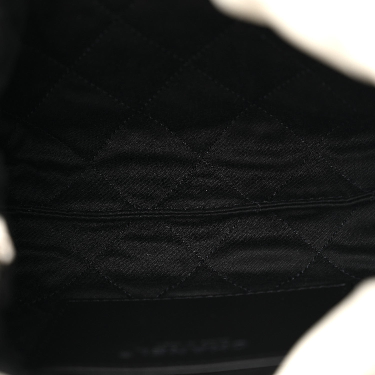 Shiny Calfskin Quilted Mini Chanel 22 White Black