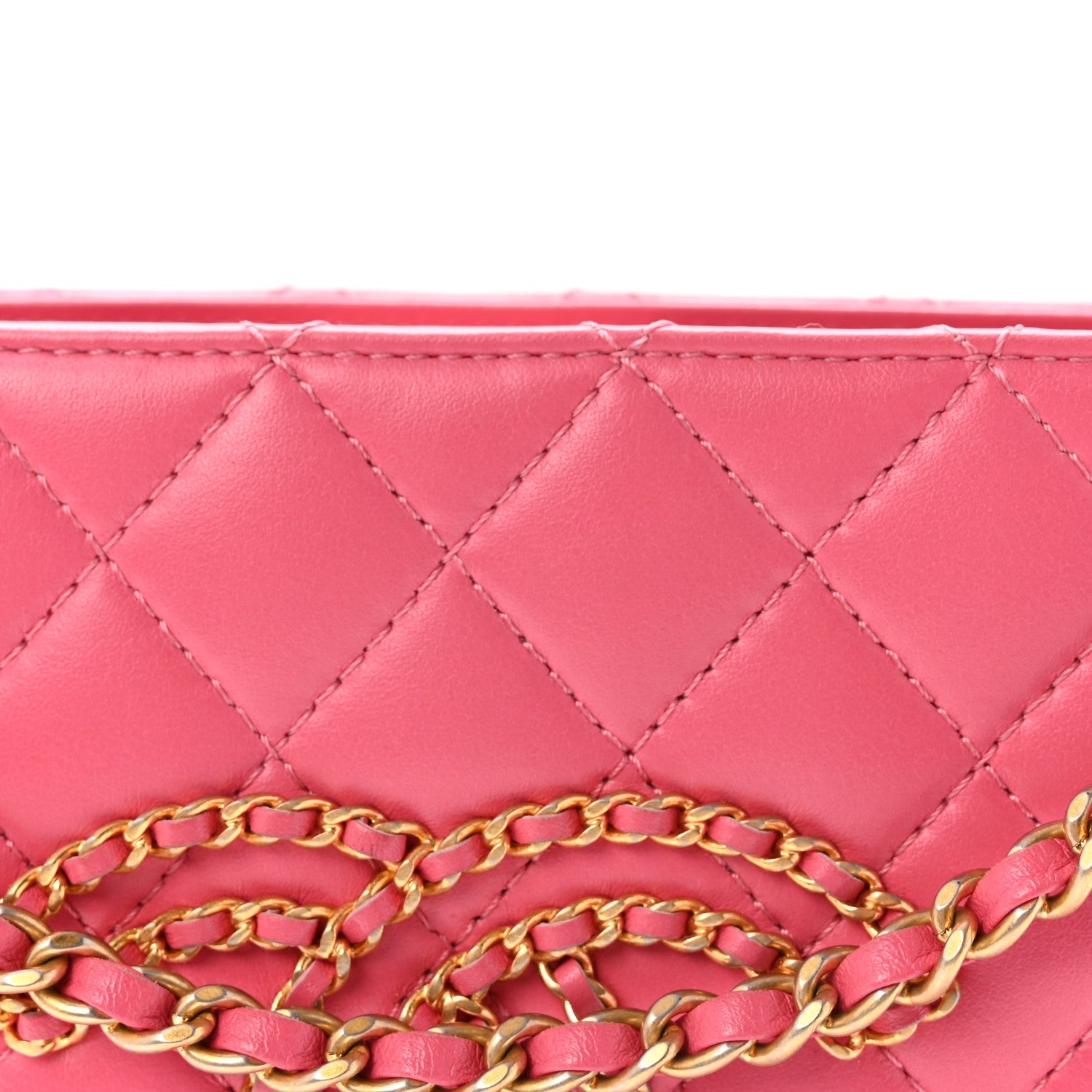 Calfskin Quilted CC Small Once Upon A Time Tote Pink