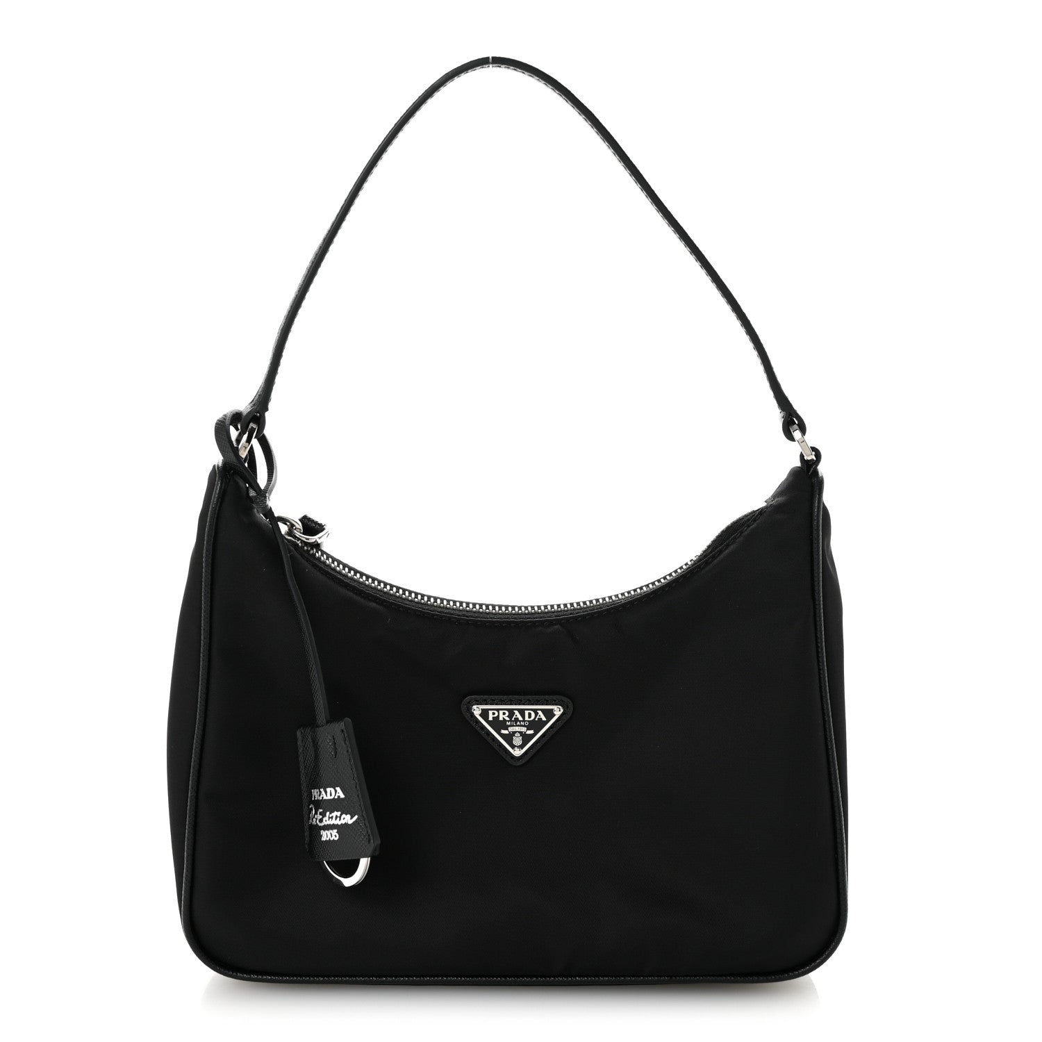 Tessuto Nylon Saffiano Mini Re-Edition 2005 Bag Black