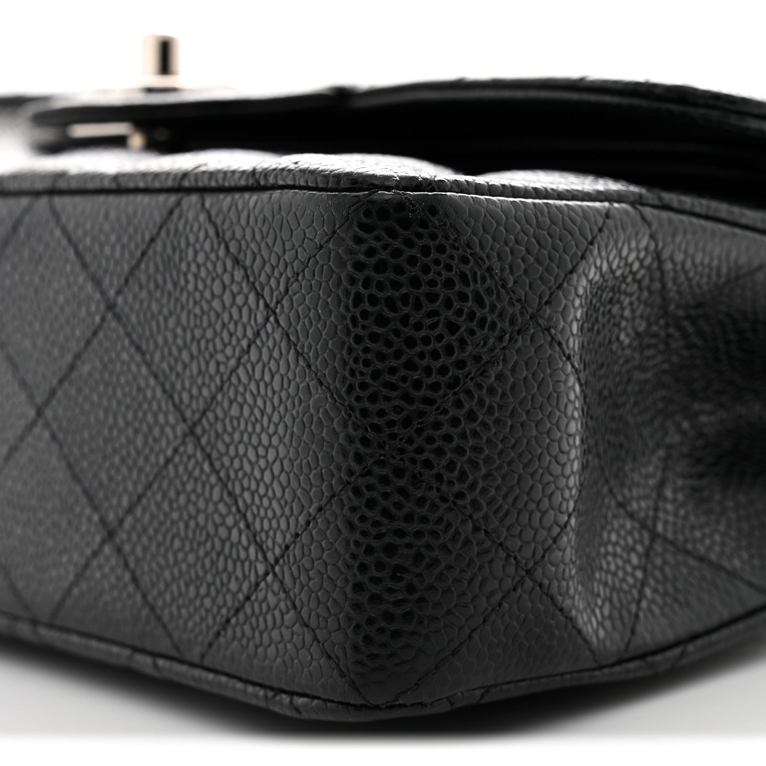 Caviar Quilted Small Double Flap Black