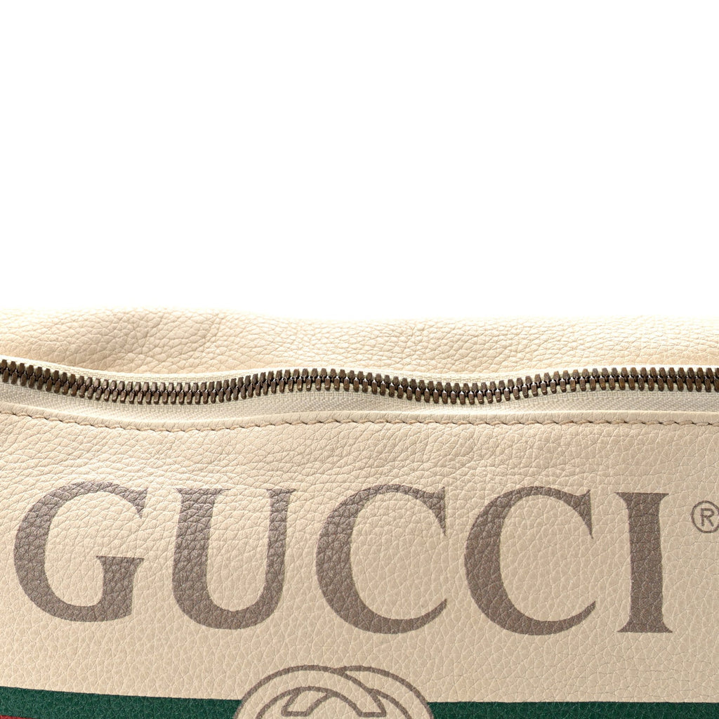 Grained Calfskin Logo Belt Bag White