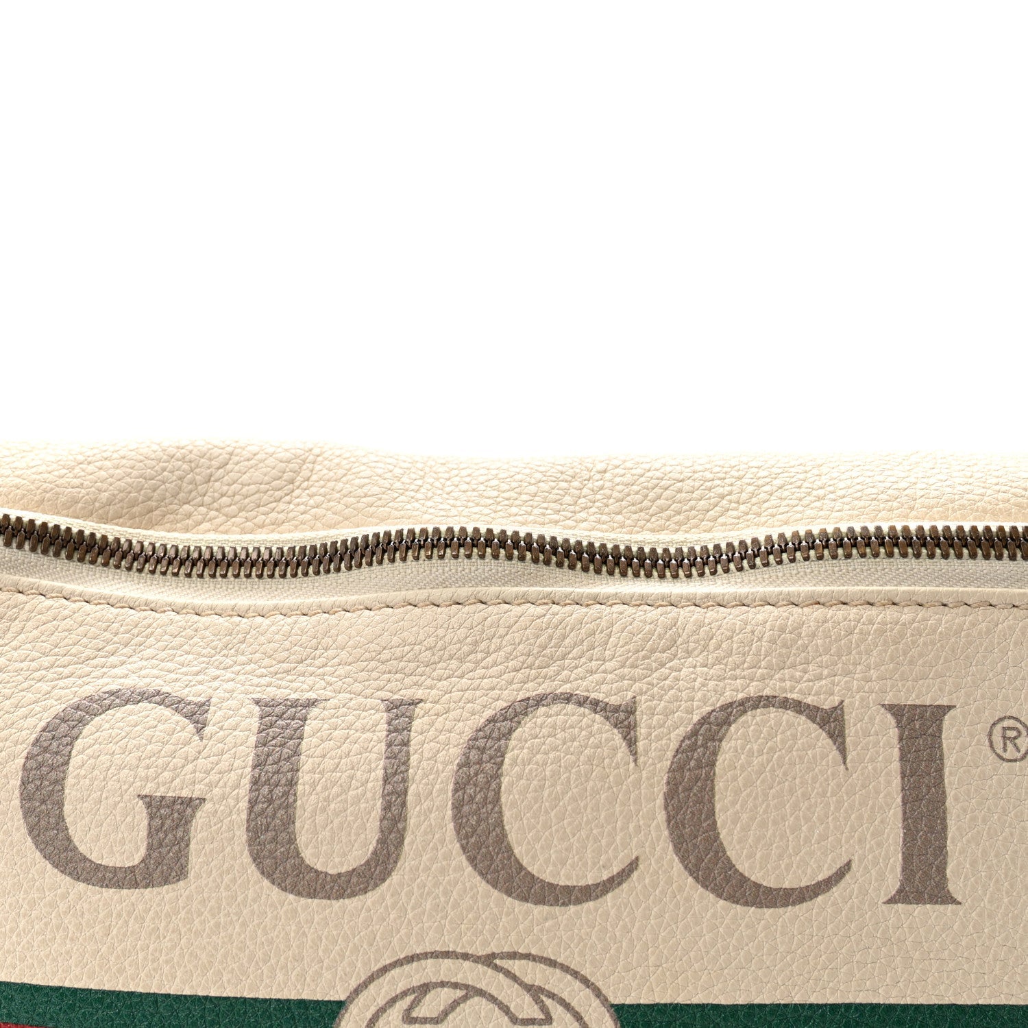 Grained Calfskin Logo Belt Bag White