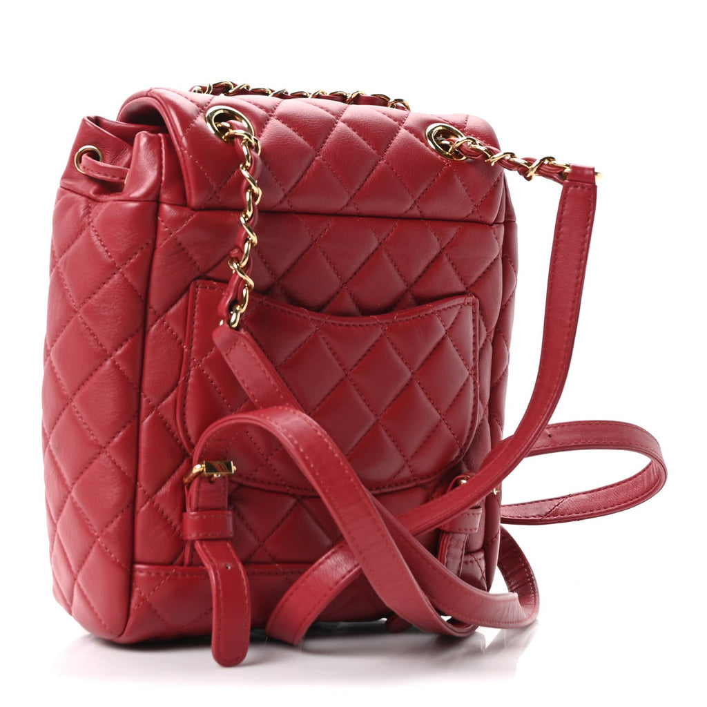 Lambskin Quilted Mini Urban Spirit Backpack Red