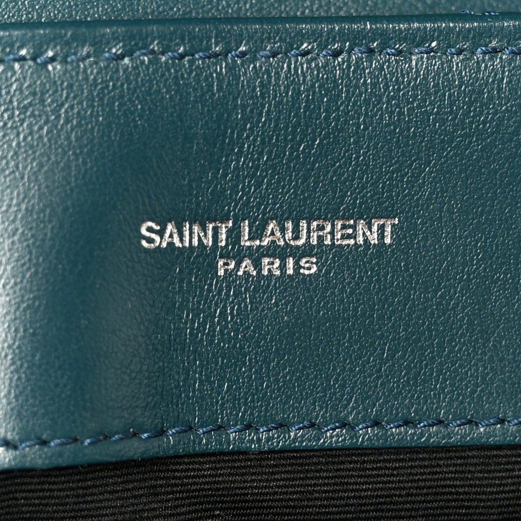 Calfskin Y Quilted Monogram Medium Loulou Chain Satchel Dark Turquoise