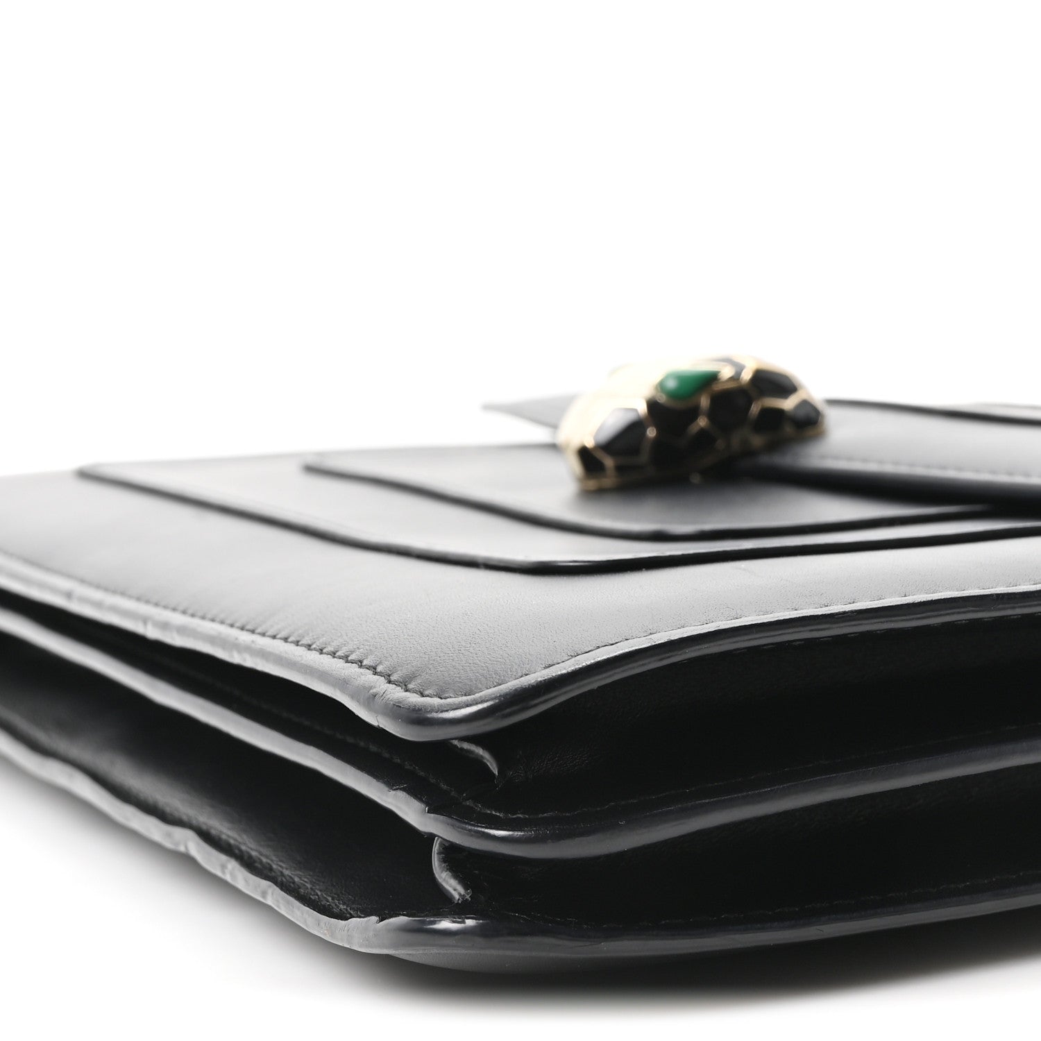 Calfskin Serpenti Forever Shoulder Bag Black