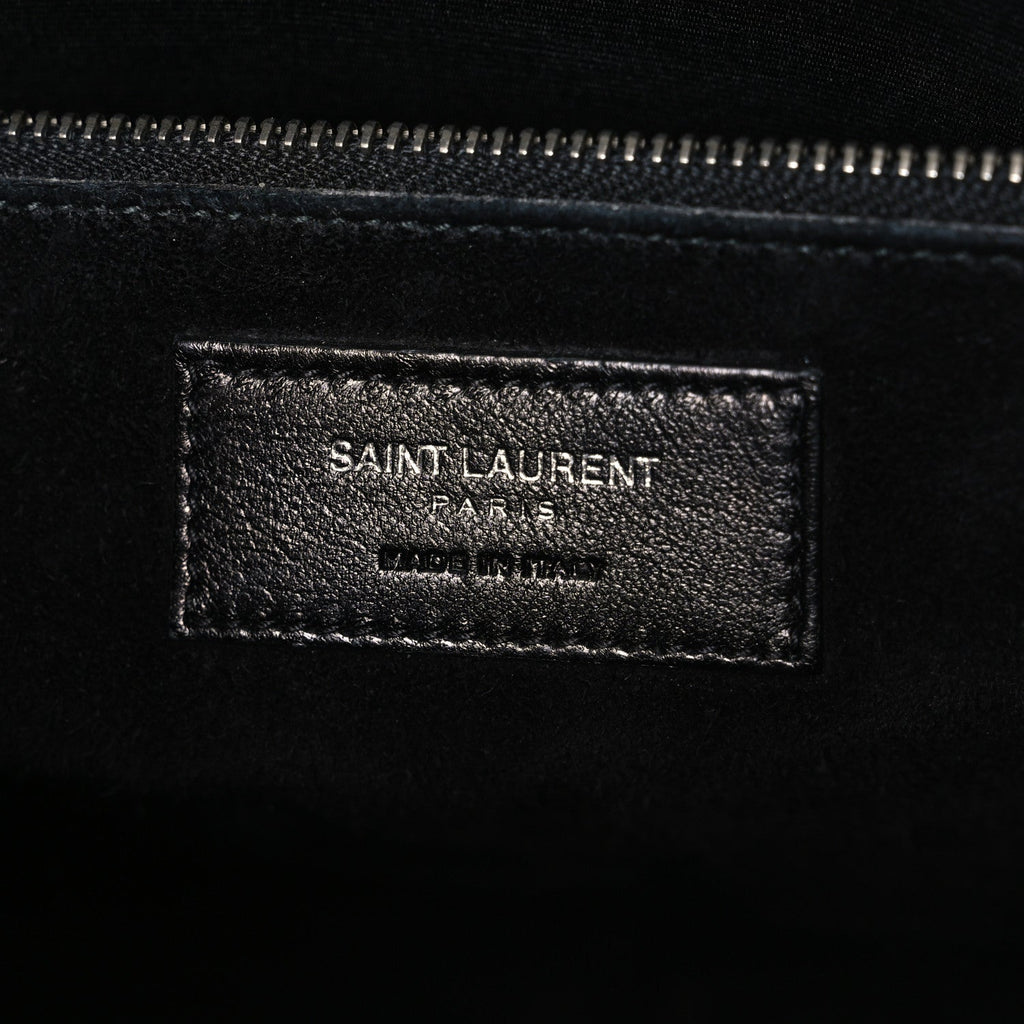 Calfskin Crocodile Embossed Small Sac de Jour Black