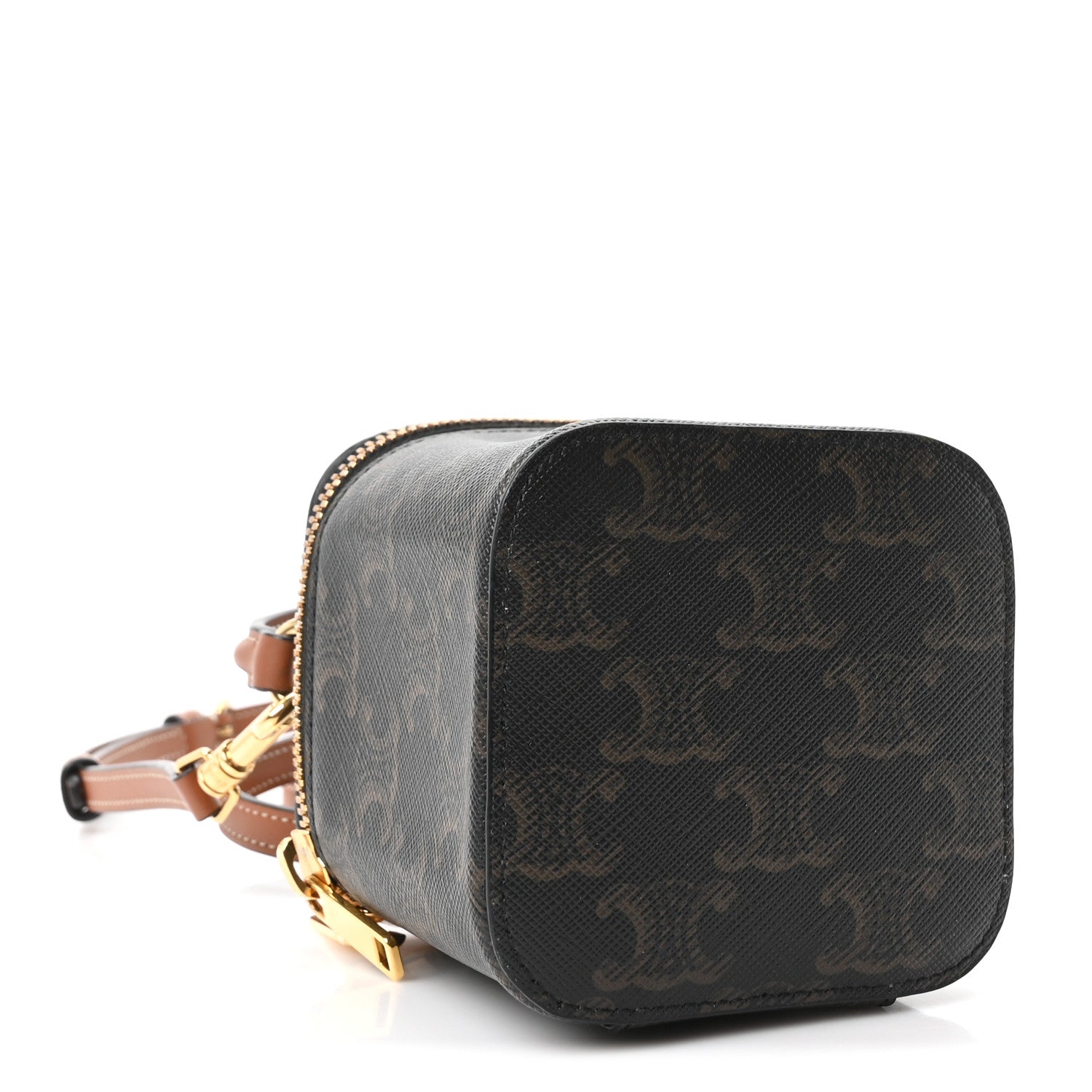 Triomphe Canvas Calfskin Mini Vanity Case Tan