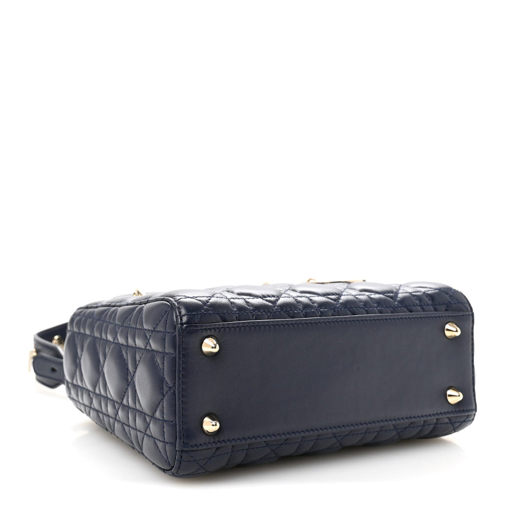 Lambskin Cannage Small Lucky Badges My Lady Dior Navy