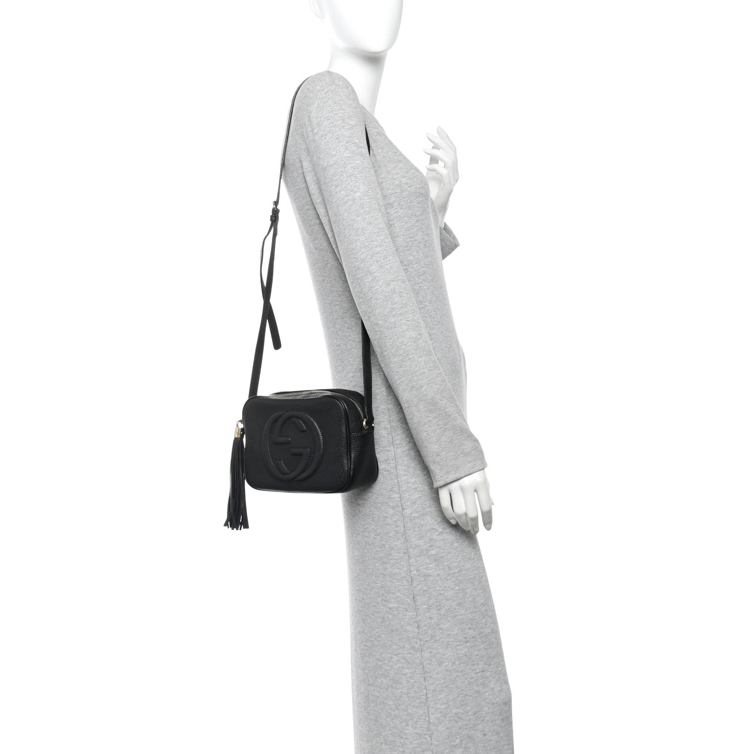 Pebbled Calfskin Soho Disco Bag Black