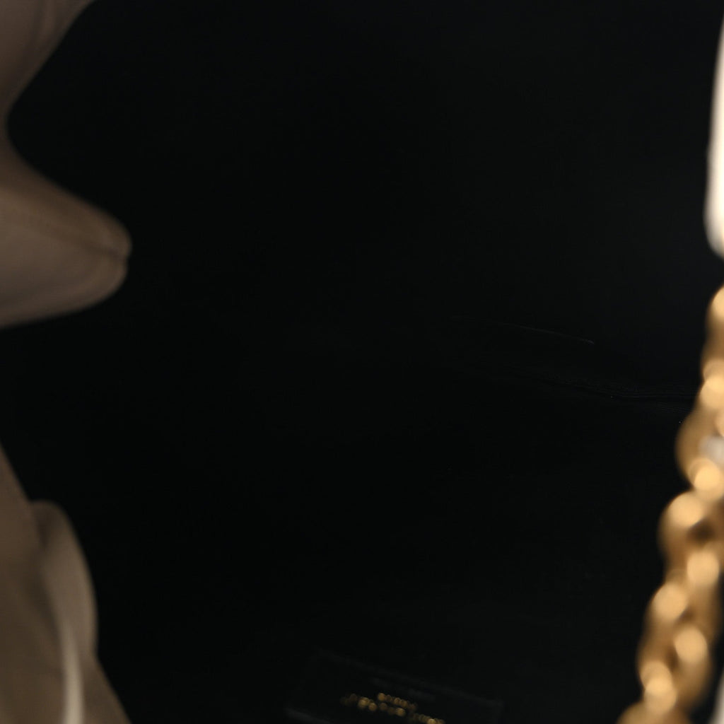 Lambskin Matelasse Monogram Medium Jamie 4.3 Pochon Crema Soft