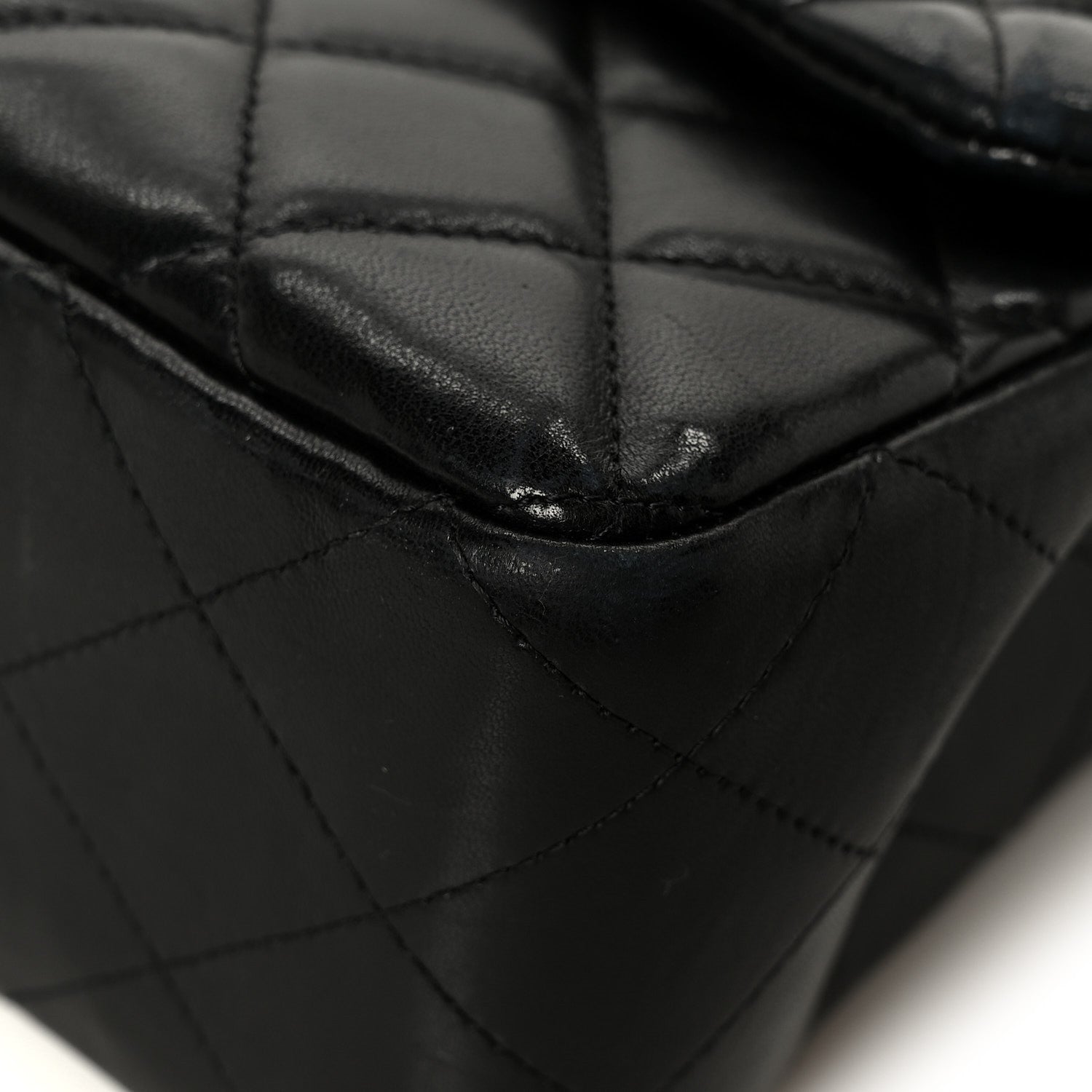 Lambskin Quilted Jumbo Single Flap Black