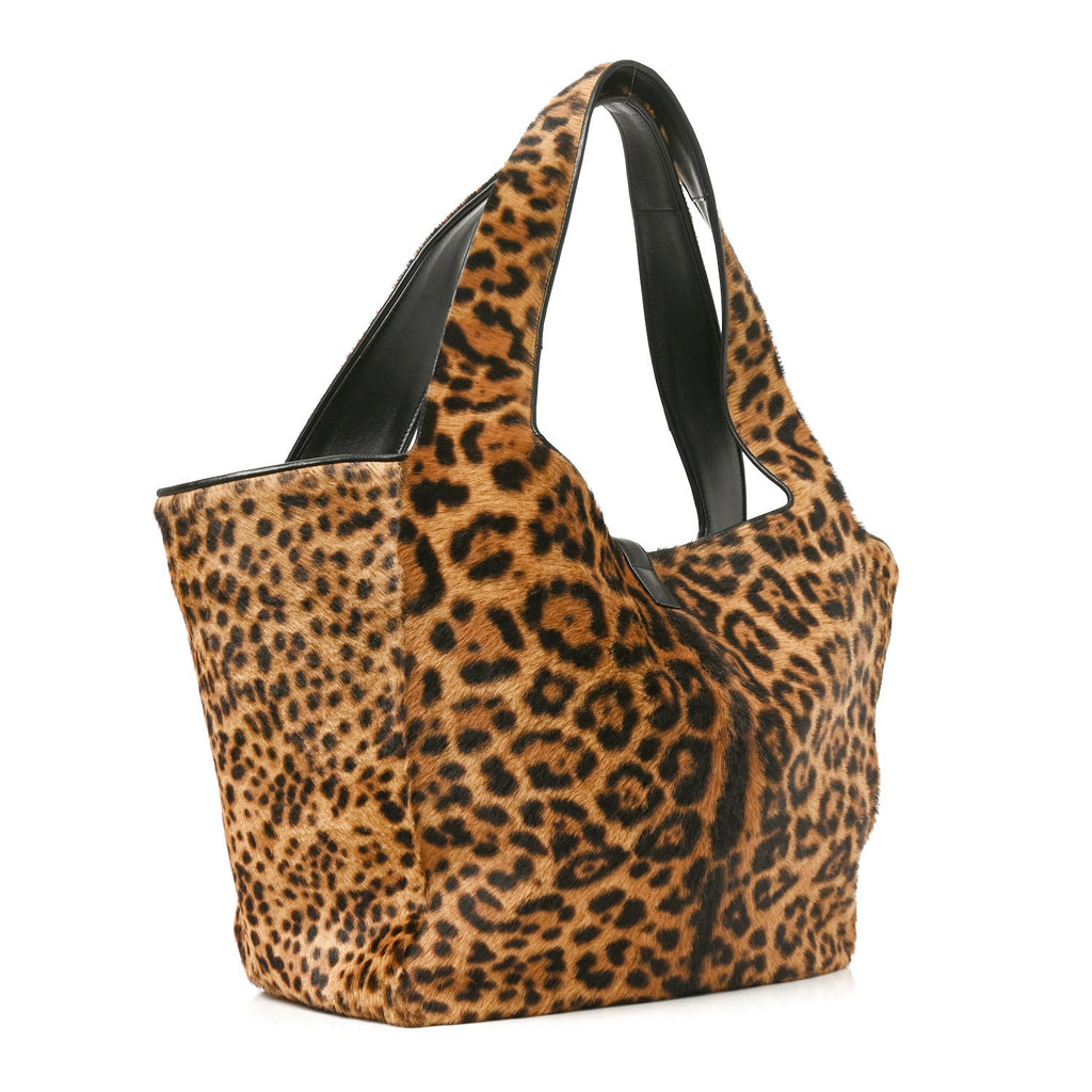 Pony Hair Nappa Leopard Print Le 5 A 7 Bea Tote Earth Black