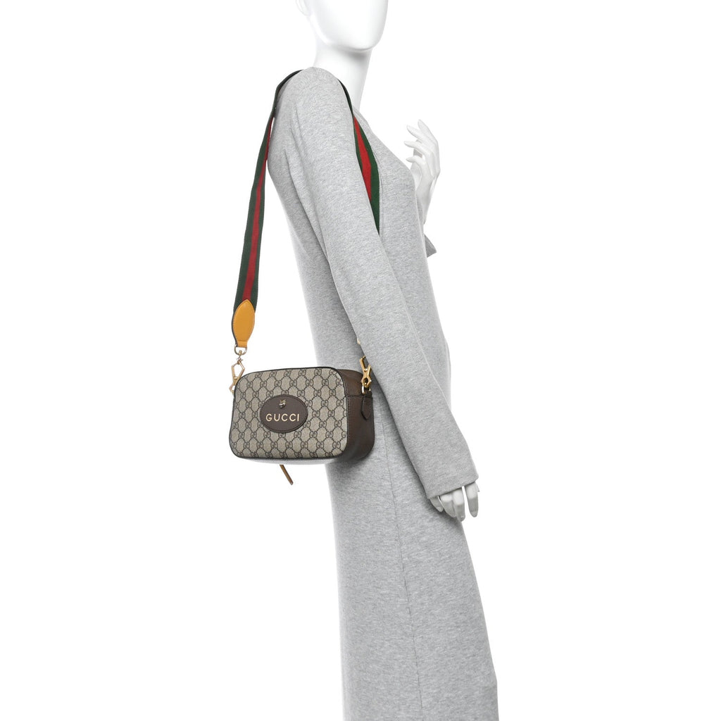 GG Supreme Monogram Web Neo Vintage Shoulder Bag Beige New Acero Crop