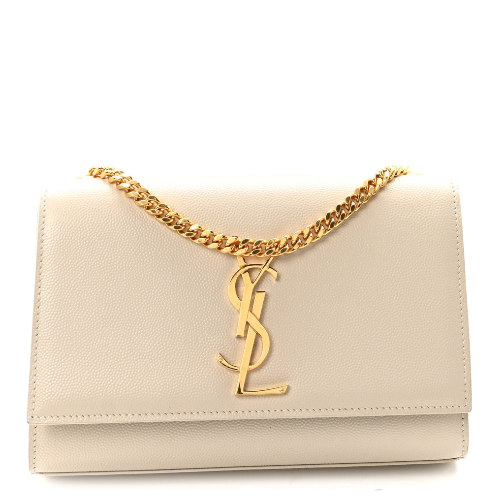Grain De Poudre Small Monogram Kate Satchel Crema Soft