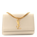 Grain De Poudre Small Monogram Kate Satchel Crema Soft