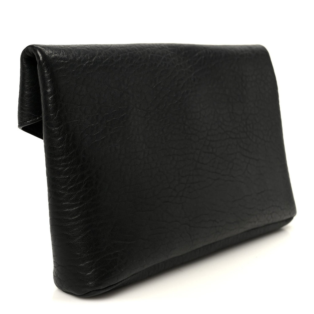 Grained Lambskin Cassandre Envelope Pouch Black