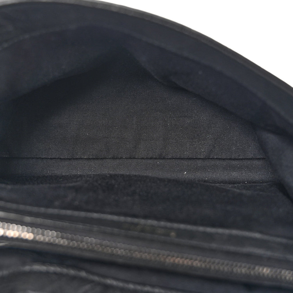 Calfskin Crocodile Embossed Medium West Hollywood Monogram Fold-Over Black