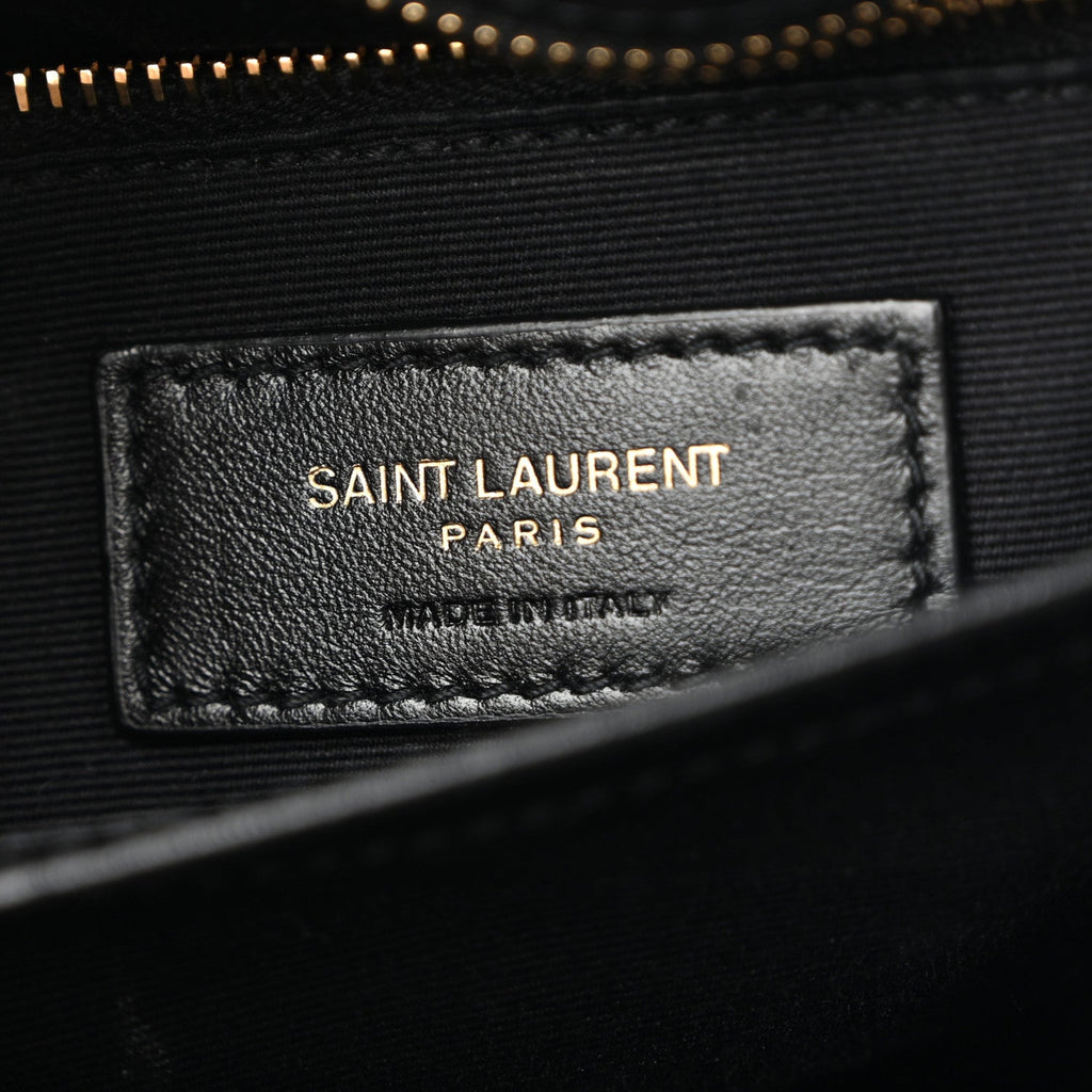 Calfskin Y Quilted Monogram Toy Loulou Crossbody Bag Black