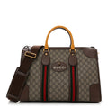 Soft GG Supreme Monogram Web Medium Duffle Bag Beige New Acero Crop
