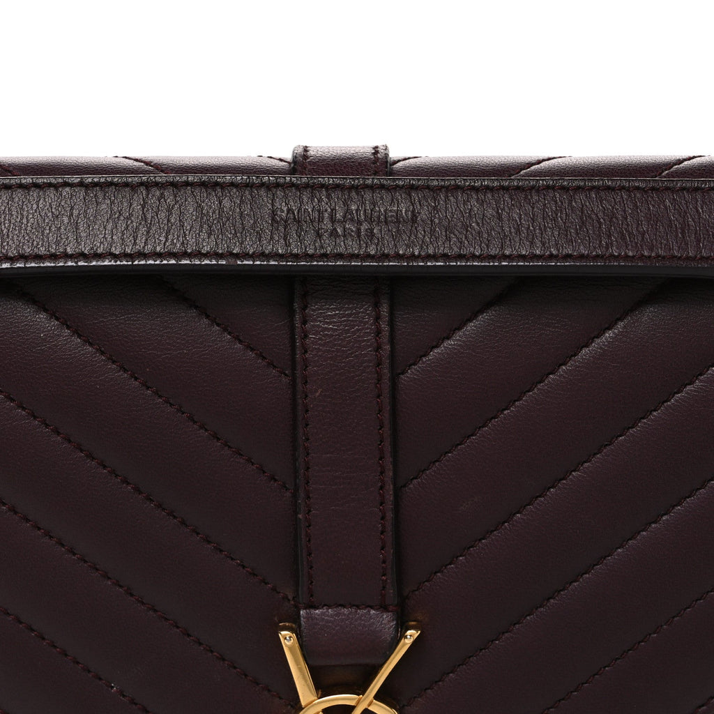 Lambskin Matelasse Chevron Medium Monogram Satchel Amaranto