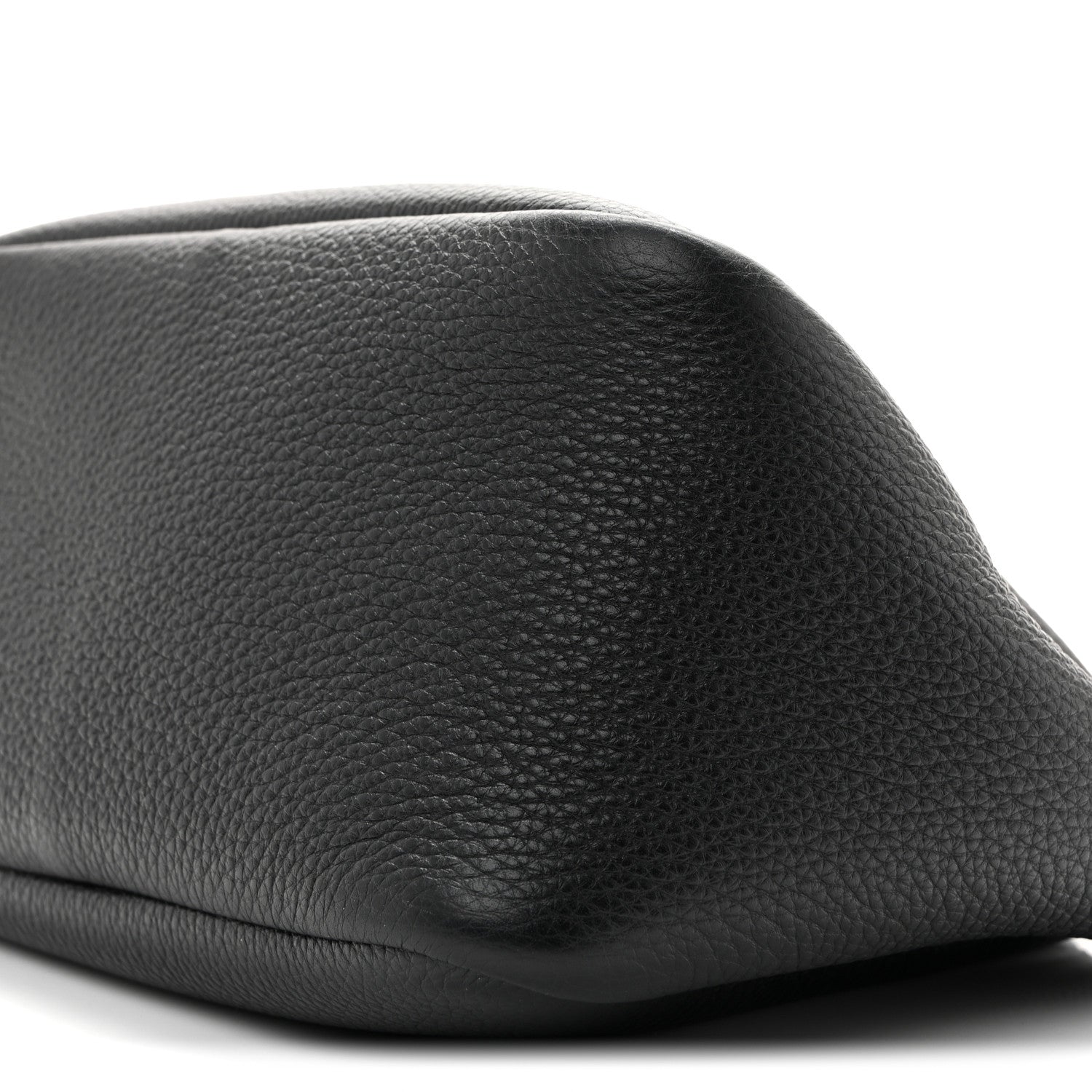 Vitello Daino Soft Mini Zippered Top Handle Bag Black
