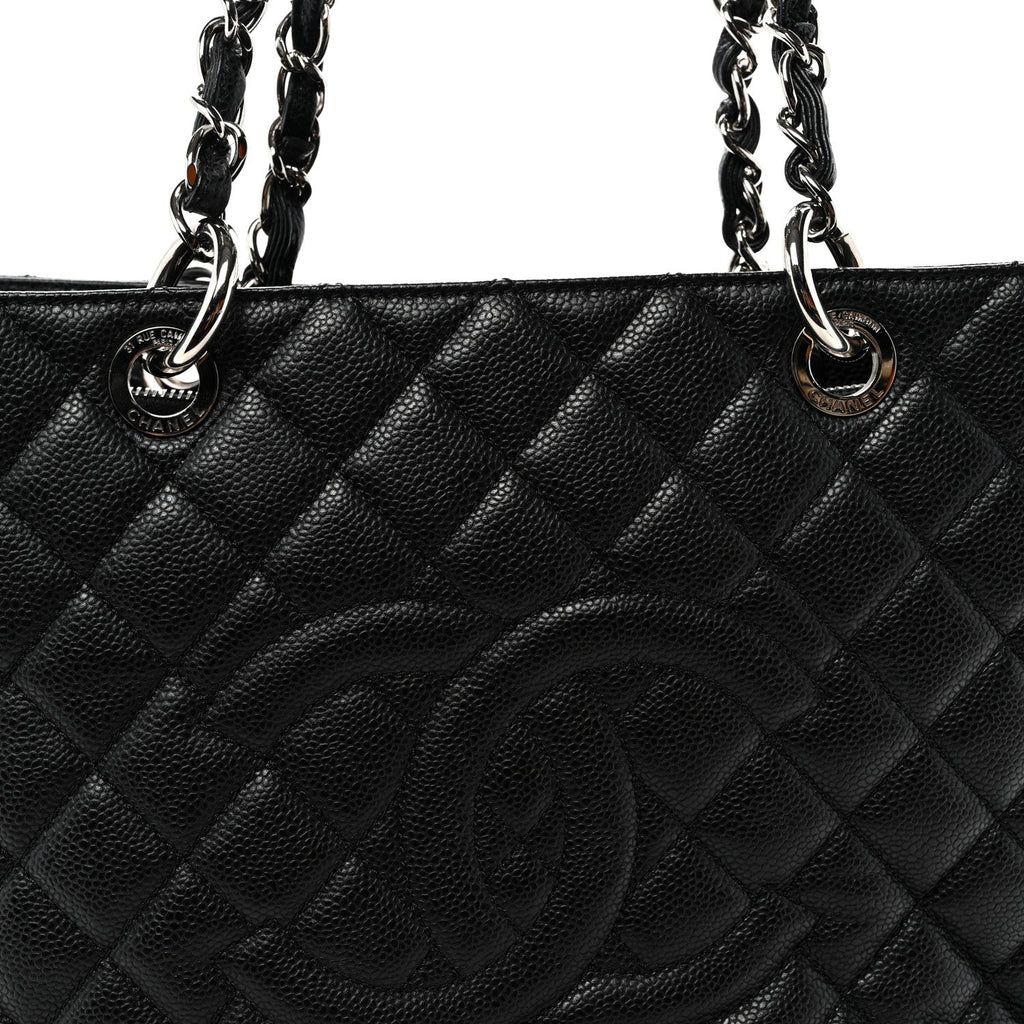Caviar Quilted Grand Shopping Tote GST Black