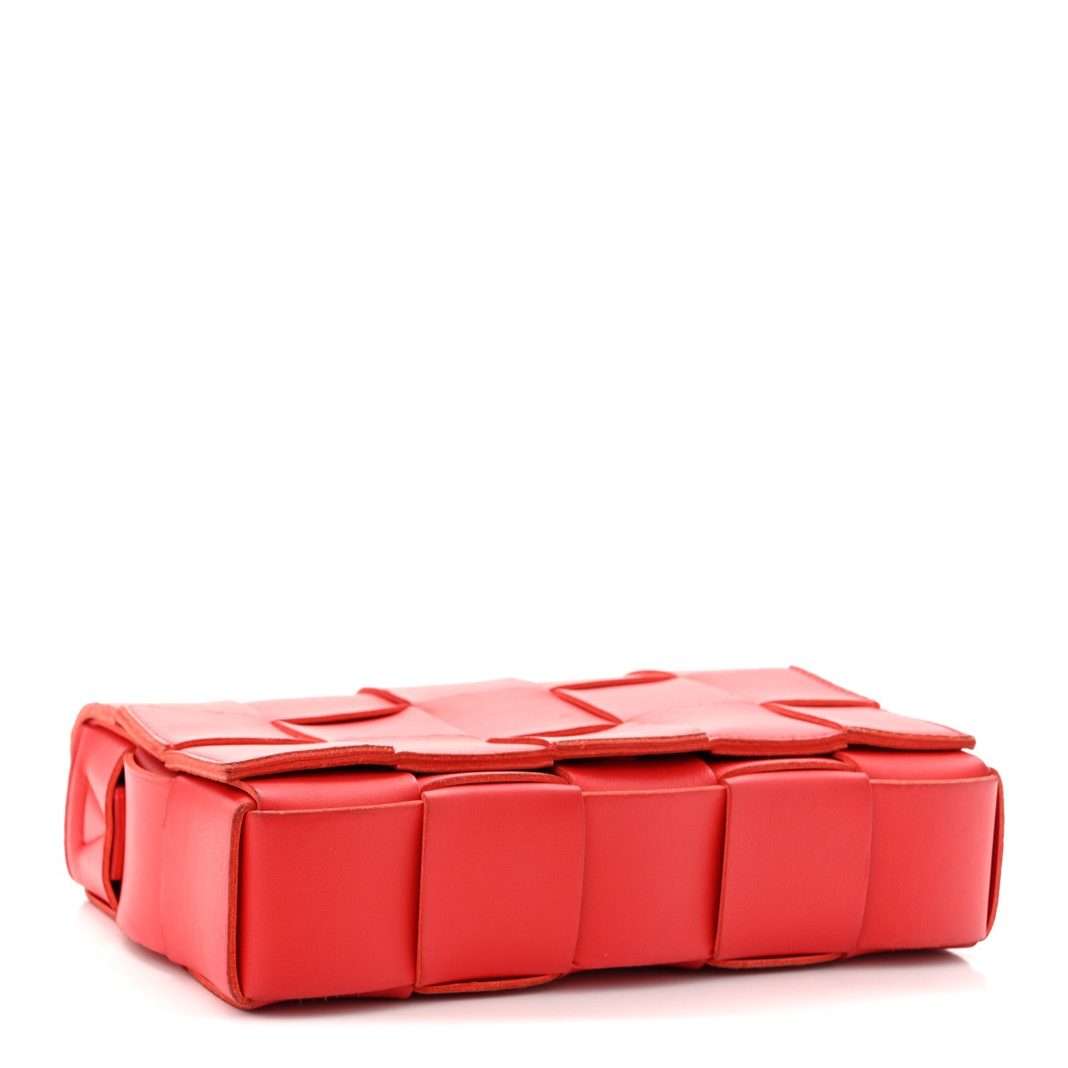 Lambskin Maxi Intrecciato Small Cassette Crossbody Bag Redstone
