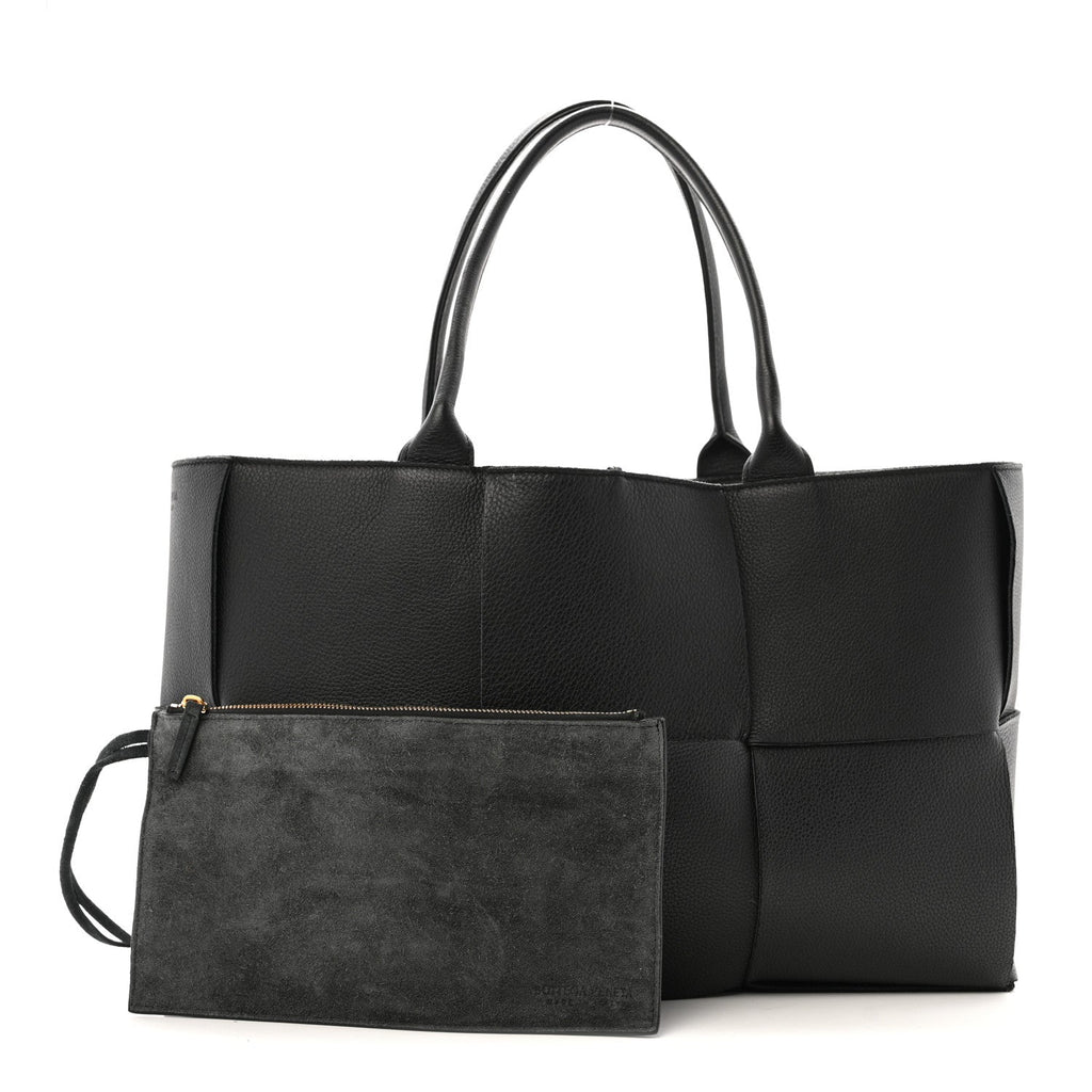 Grained Calfskin Maxi Intrecciato Arco Black