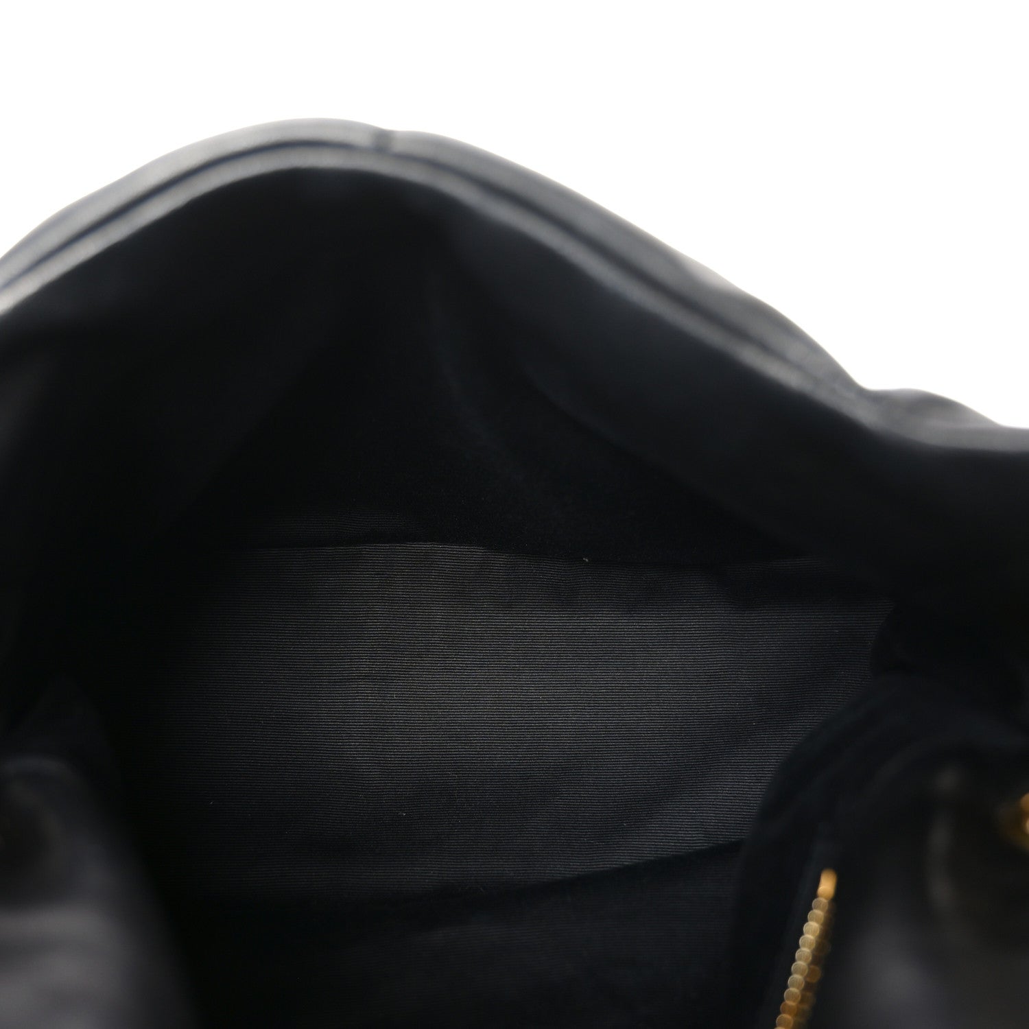 Lambskin Quilted Small Loulou Puffer Monogram Chain Satchel Black