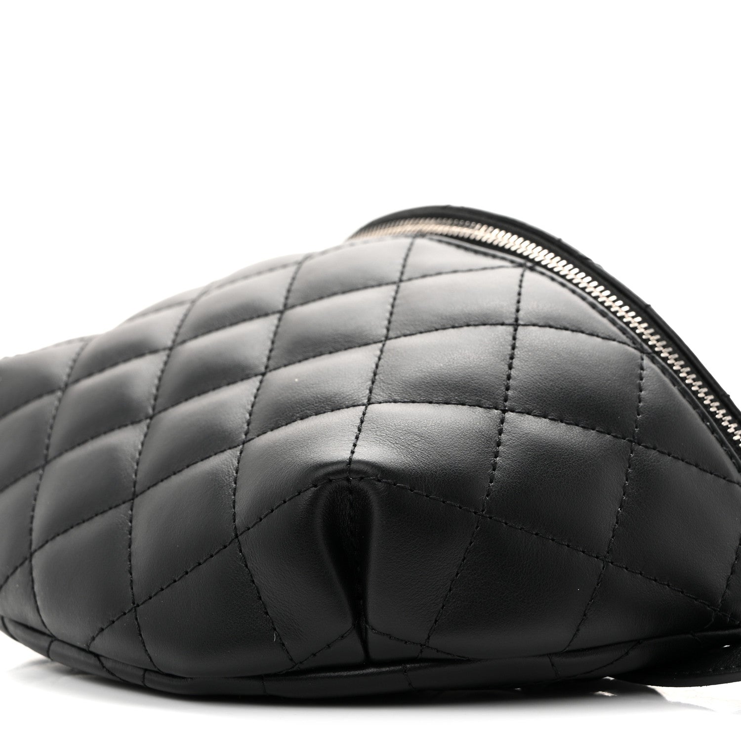 Calfskin Quilted Waist Belt Bag Black