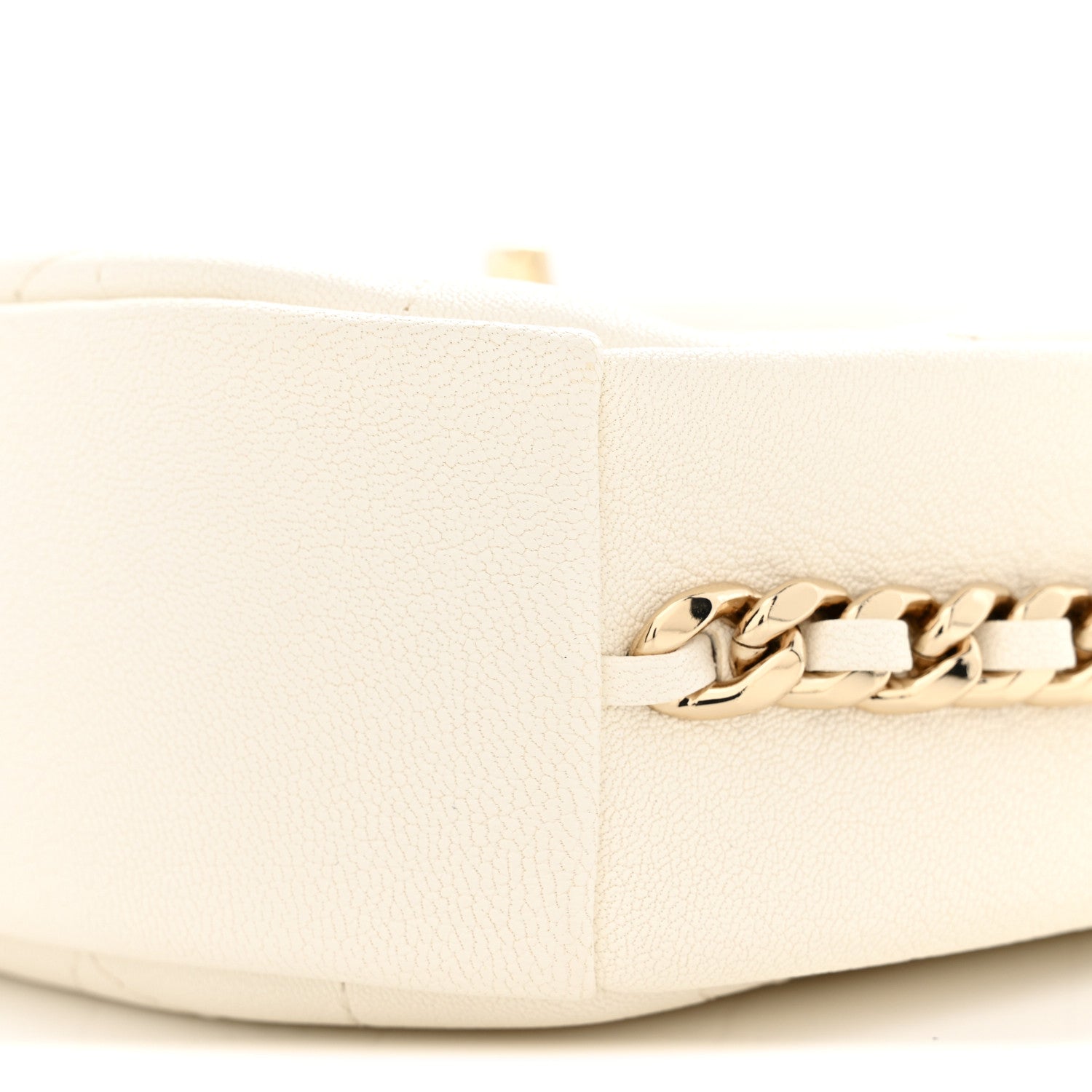 Goatskin Quilted Small Casual Trip Camera Case White