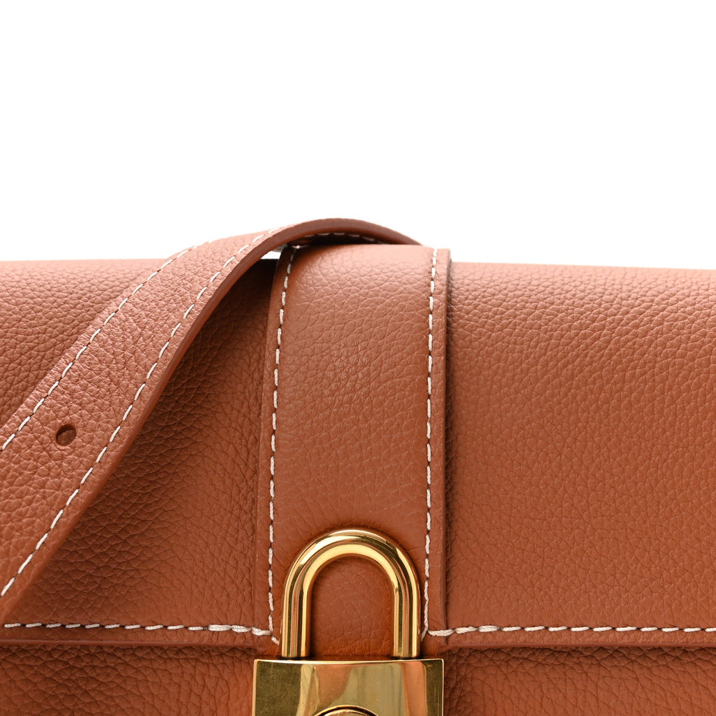 Grained Calfskin Low Key Wallet On Chain Cognac