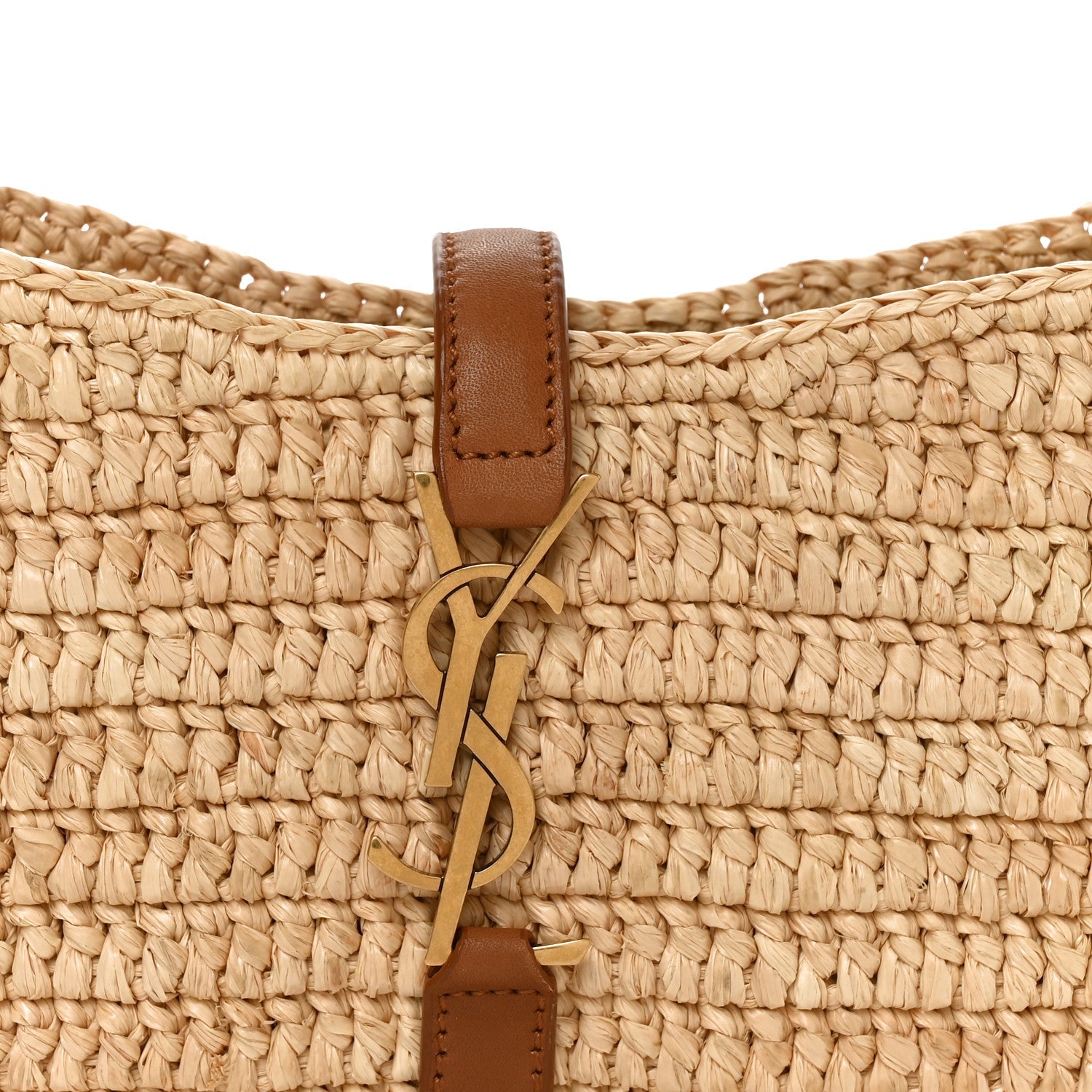 Raffia Calfskin Le 5 A 7 Mini Hobo Natural Brick