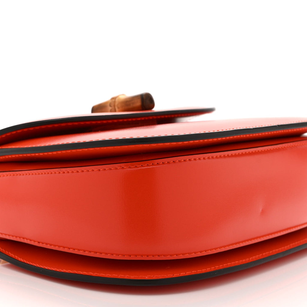 Boarded Dyana Lux Calfskin Web Small Bamboo 1947 Top Handle Bag Calypso Orange