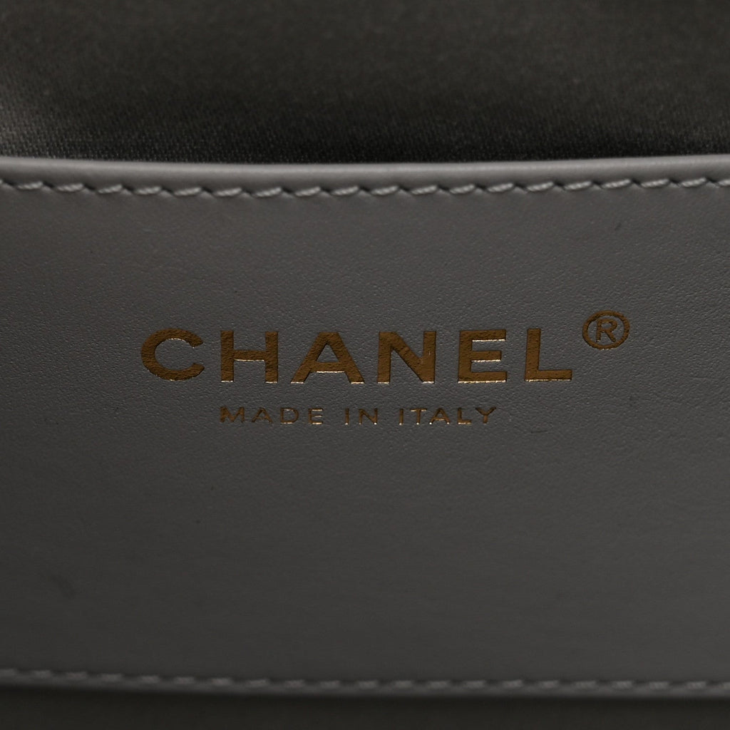 Metallic Crumpled Calfskin Quilted Small Chanel 25 Handbag Silvery