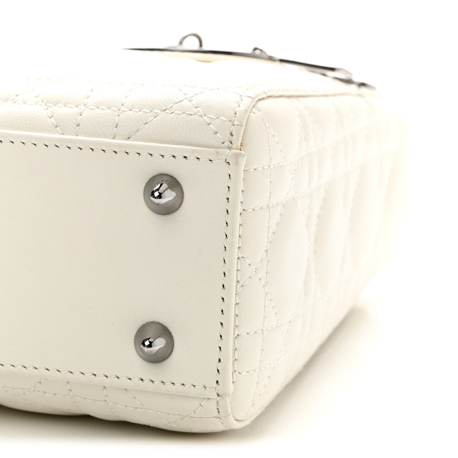 Lambskin Cannage Small My ABCDior Lady Dior White