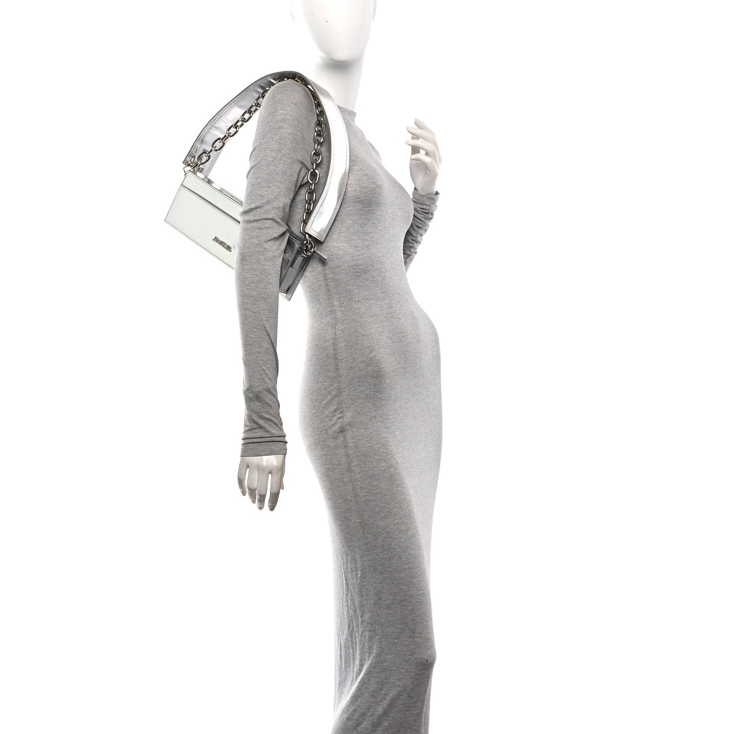 Metallic Calfskin Le Sac Ciuciu Silver