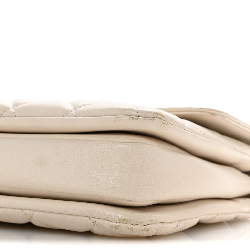 Lambskin Quilted Small Trendy CC Dual Handle Flap Bag White
