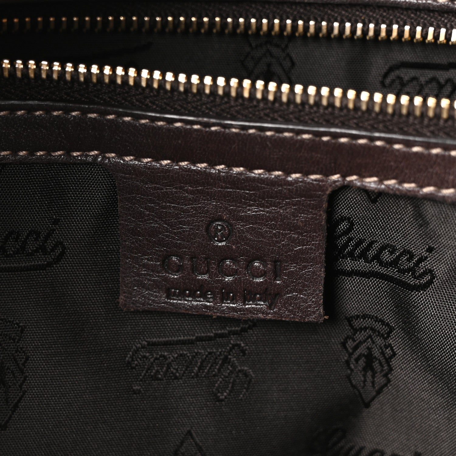 Crystal Monogram Large Hysteria Clutch Brown