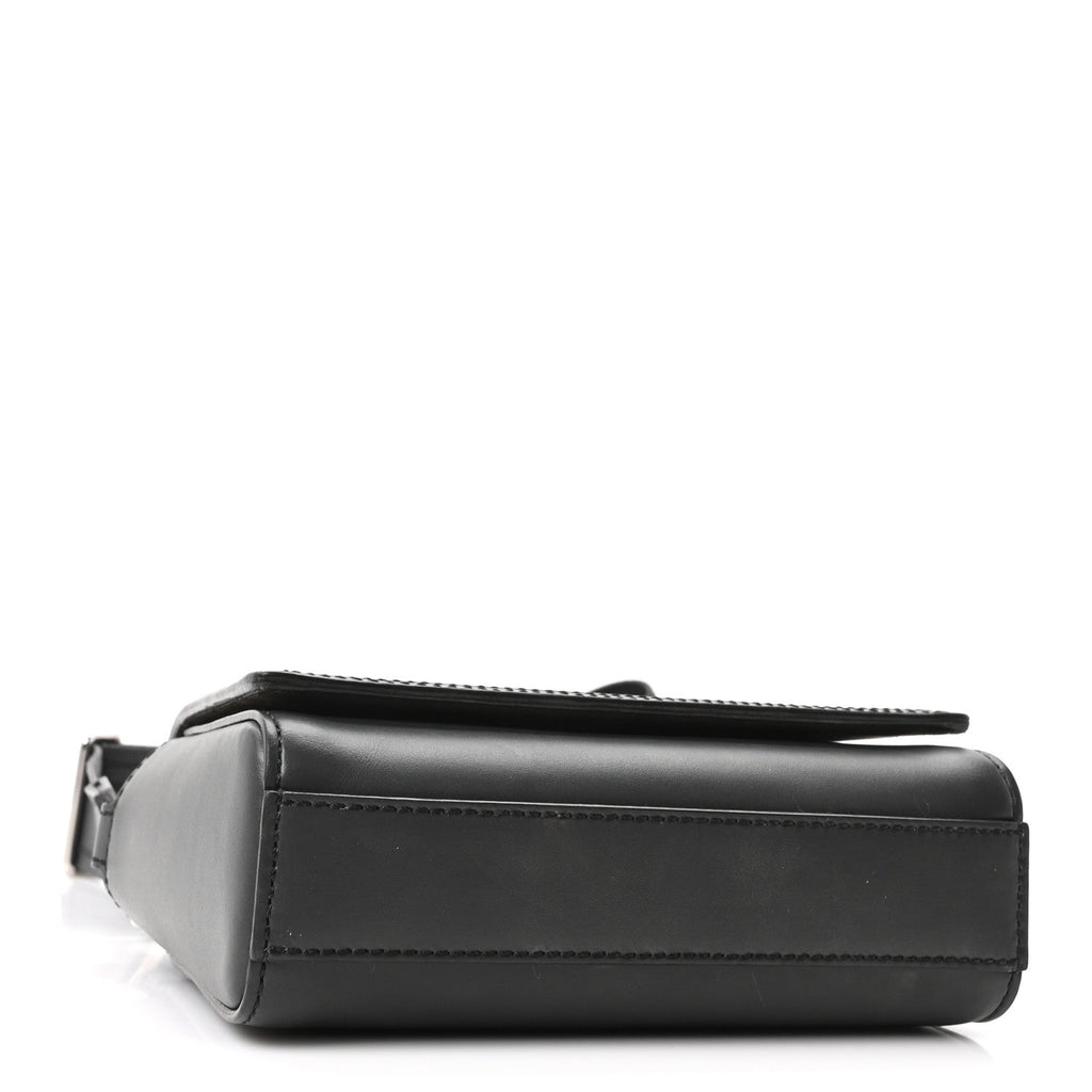Canvas Vitello King Seta FF Embroidered Mini Compact Messenger Bag Asfalto Multicolor
