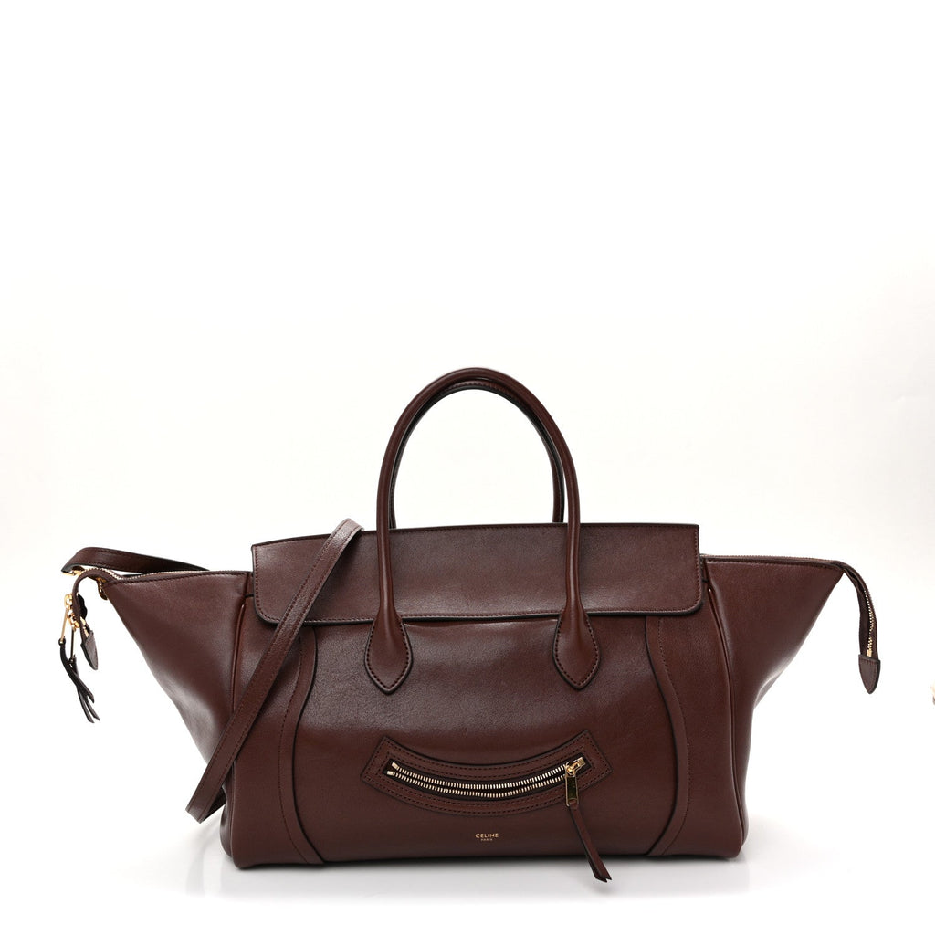 Supple Shiny Lambskin Medium Smiling New Luggage Brick