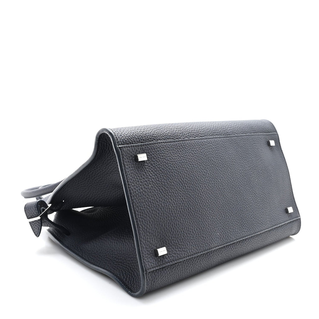Matte Grained Calfskin Soft Margaux 12 Marine