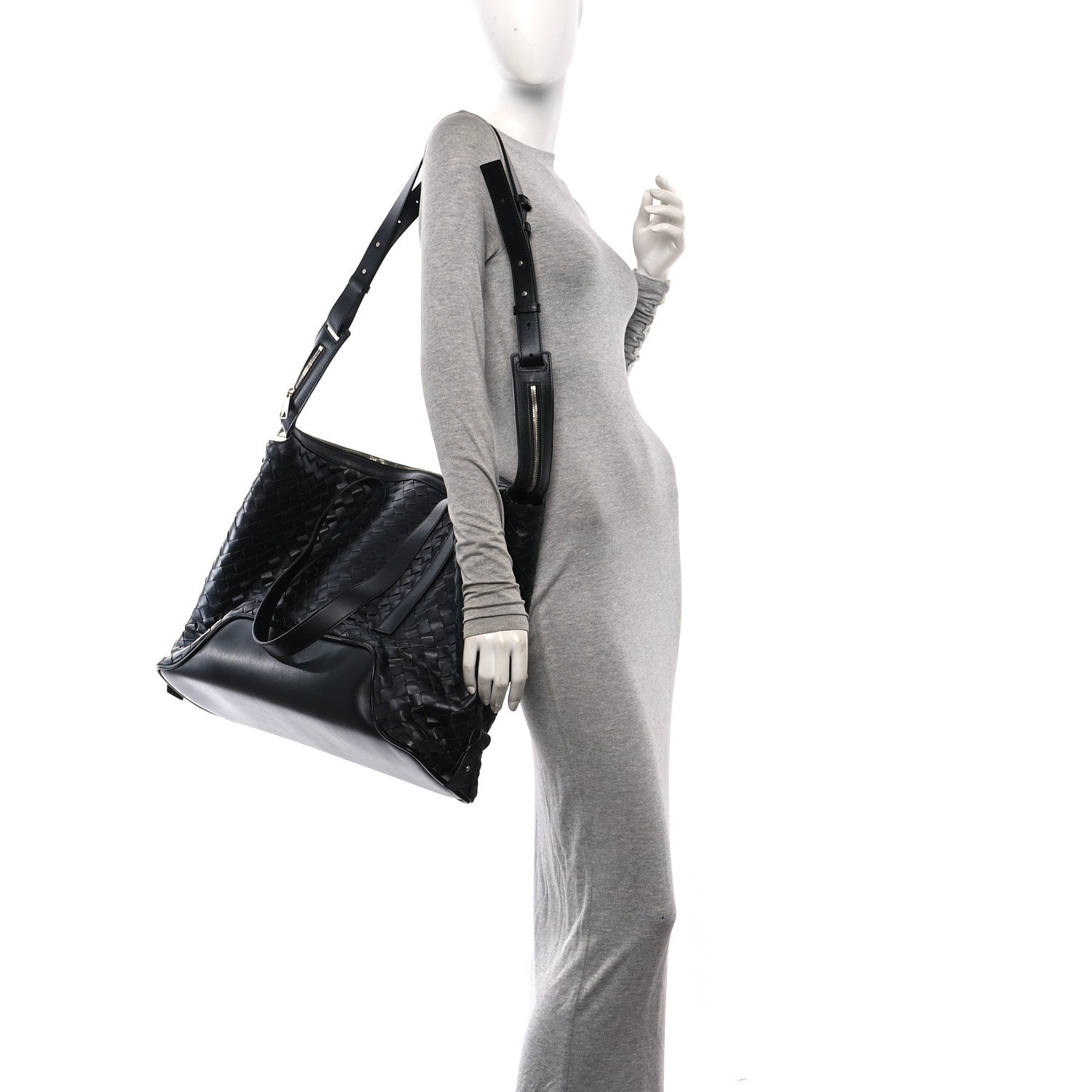 Nappa Intrecciato Helix Weekender Bag Black