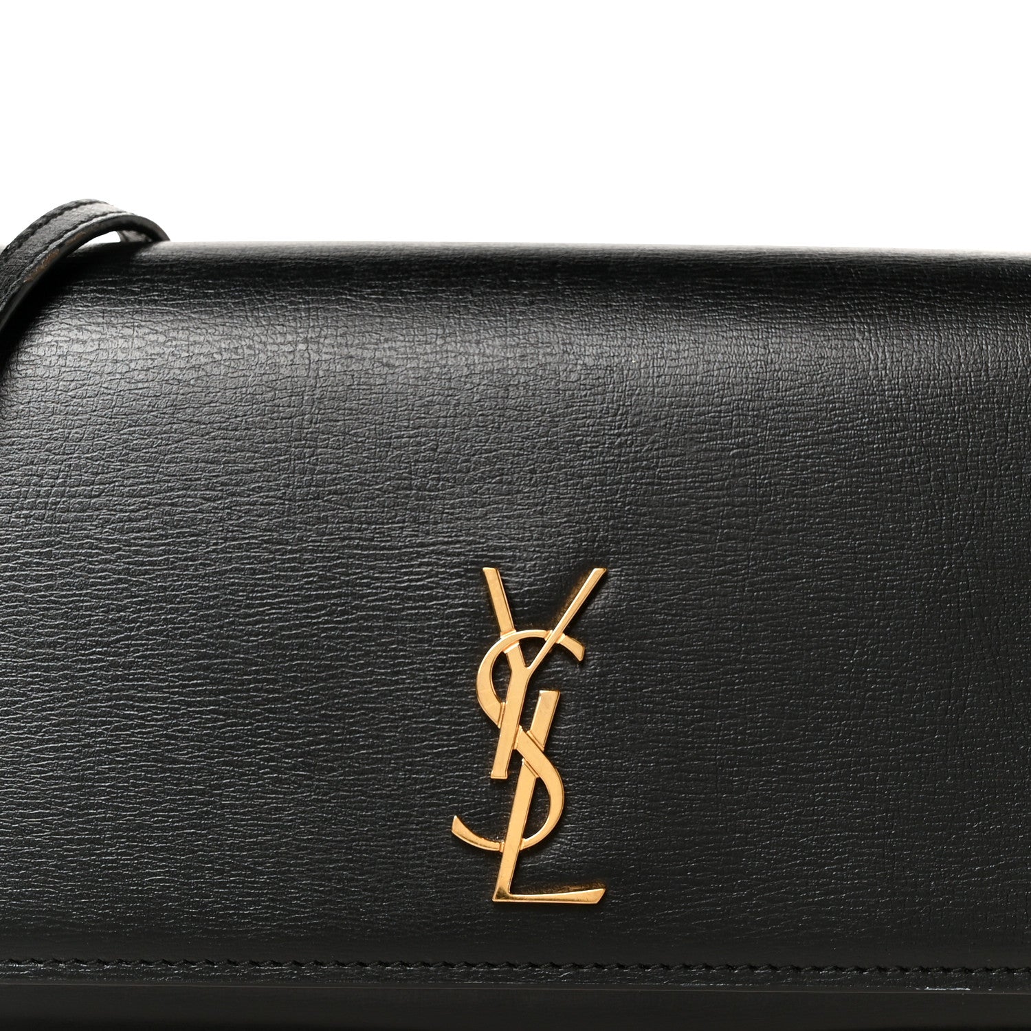 Grained Calfskin Monogram Phone Holder Crossbody Black