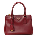 Saffiano Lux Small Galleria Double Zip Tote Cerise