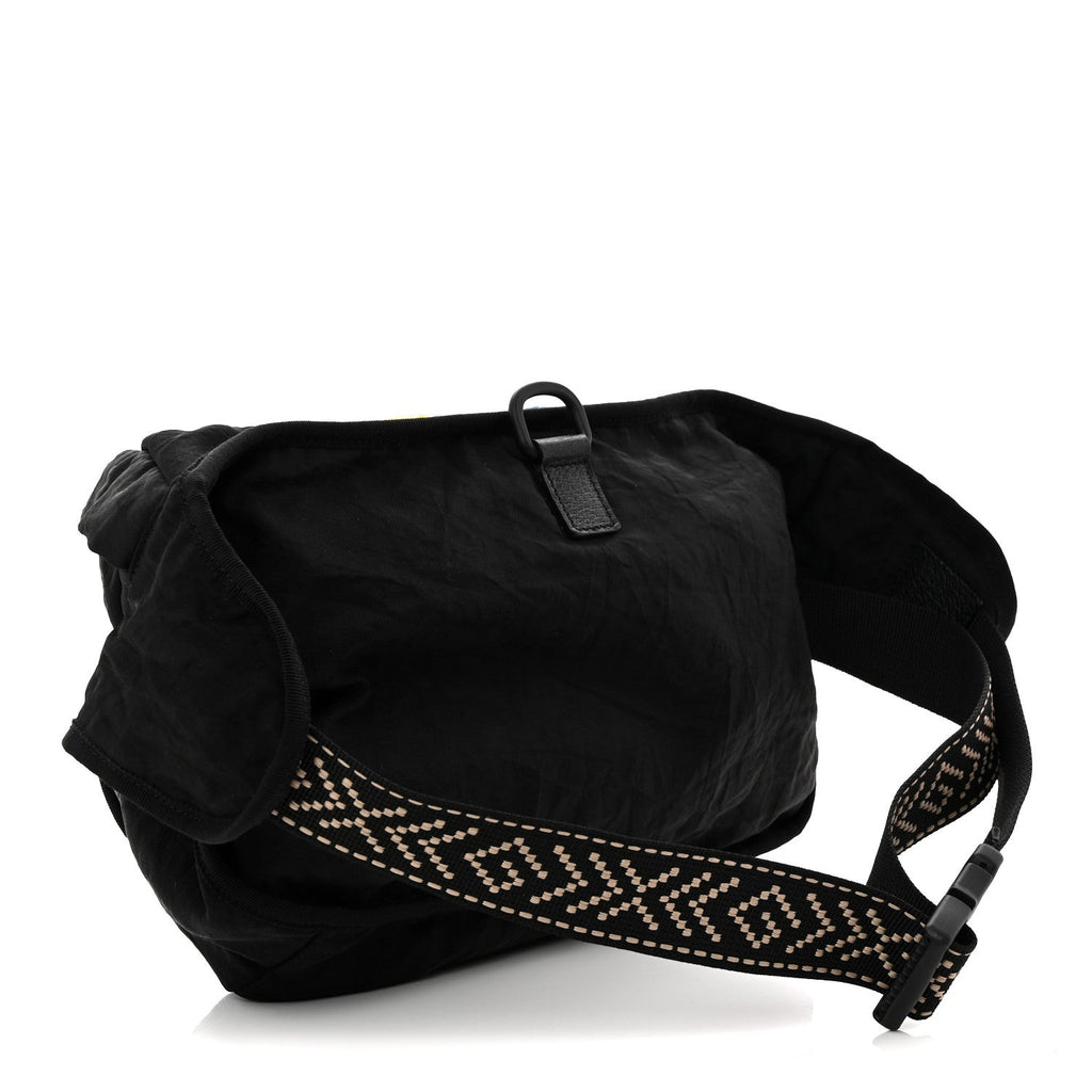 Nylon 80s Logo Patch Belt Bag Black