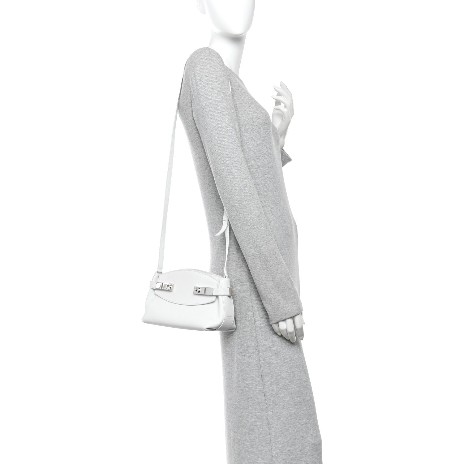 Calfskin Small Hug Pouch White