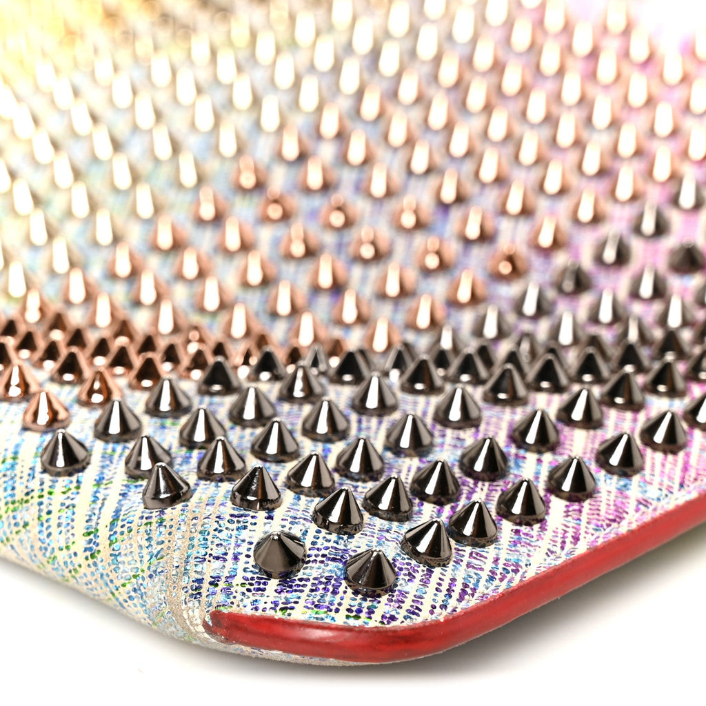 Metallic Suede Unicorn Studded Loubiclutch Multicolor